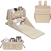 Lulyboo Convertible Diaper Bag Backpack with Changing Station & Removable Caddy - Reinforced Stitching, Insulated Bottle Pockets, Stroller Attachments, Angled Cell Phone Storage, Stylish & Durable