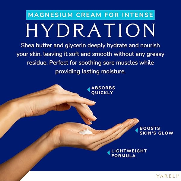 YARELI MAGNESIUM LOTION FOR SLEEP AND PAIN RELIEF, UNSCENTED BODY AND FOOT CREAM WITH TOPICAL MAGNESIUM CHLORIDE, ARNICA AND MSM FOR ADULTS AND KIDS, 4OZ