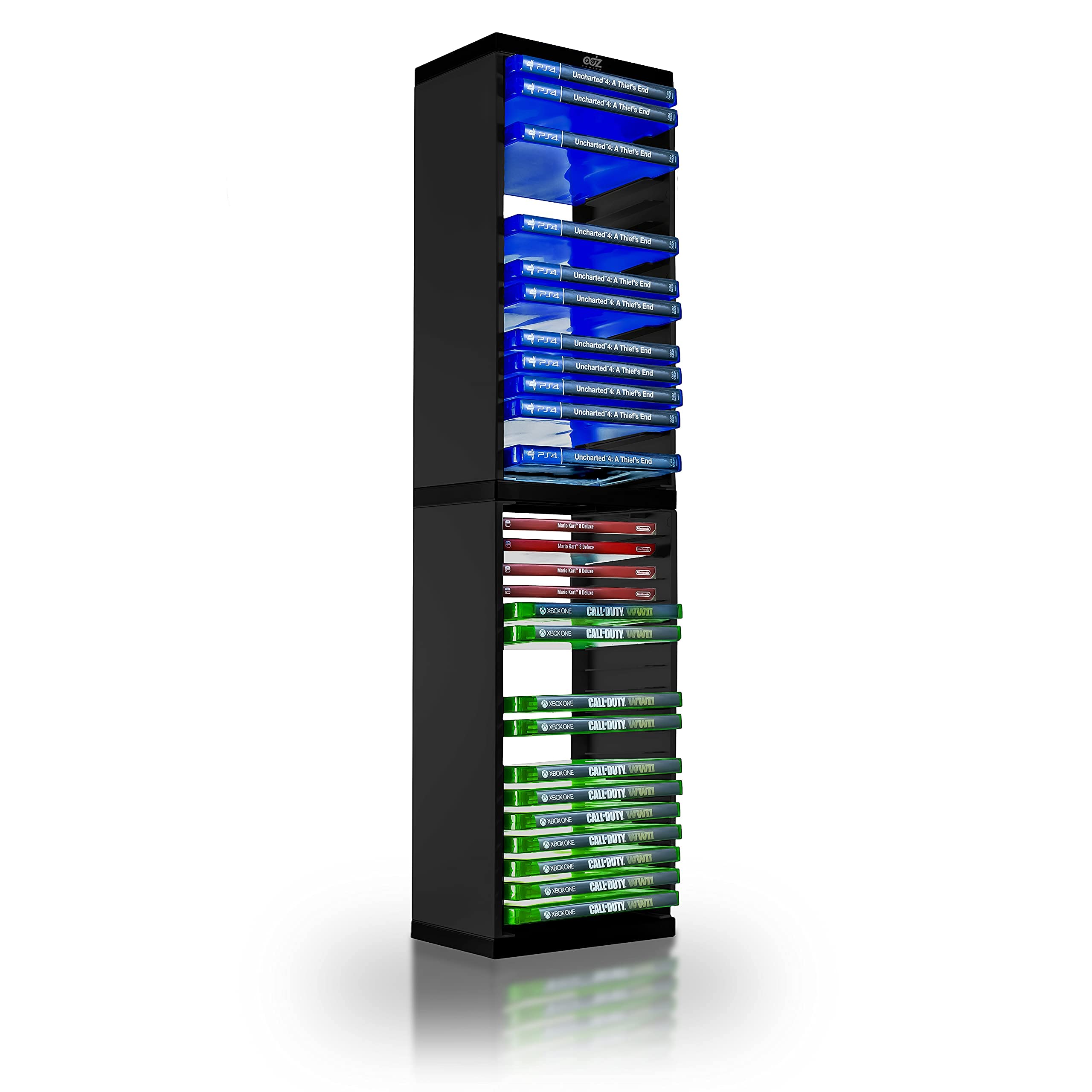 Photo 1 of ADZ Game Storage Tower – Stores 36 Games or Blu-Ray Disks – Game Holder Rack for PS4, PS5, Xbox One, Xbox Series X/S Games and Blu-Ray Discs (Black)
