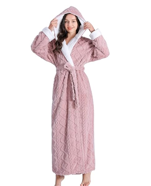 SKILYDIA LONG ROBES FOR WOMEN WITH HOOD,WOMENS PLUSH...