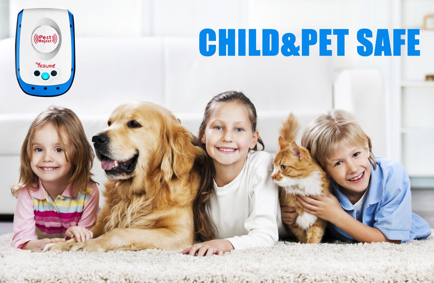 YESURE Ultrasonic Pest Repeller Electronic Insects Control Repels Mosquito Mouse Bug Rat Spider Flea Ant Repellent Nontoxic Safe for Humans and Pets 2 Pack