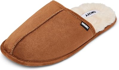 Chinelos masculinos | Chinelos confortáveis de camurça masculina com forro quente de pele sintética | Chinelos mule | Macios e respiráveis | Disponíveis em preto, cinzento, castanho e azul