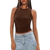 Darong Womens Tank Tops Sleeveless Racerback High Neck Casual Basic Ribbed Fitted Tank Shirts