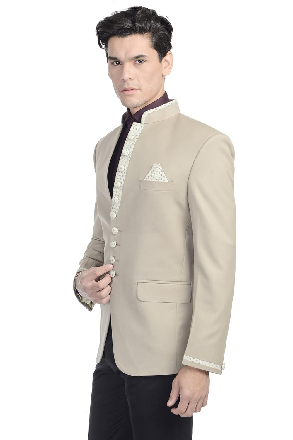 wintage men's wool nehru mandarin blazer