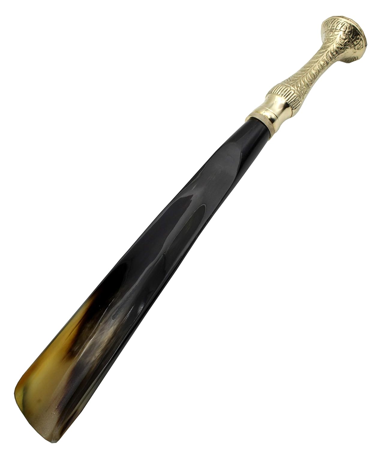 brass shoe horns long handles on Shoe Horn Made With Real Horn Handmade Easy Grip Long Brass Handle Shoehorn For Men Women Seniors Pregnancy Elderly Back Pain Tall People And Kids Shoes Boots Home Or Travel 16 Brass Amazon In