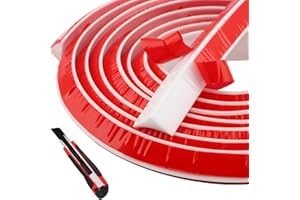 Flexible Quarter Round Molding Trim, 9.8' Peel and Stick Self Adhesive Silicone Caulk Strip, 90° Corner Design for Baseboard,