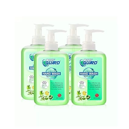 Aryanveda Bodyguard Liquid Hand Wash 250 ML Per Bottle (Pack of 4)