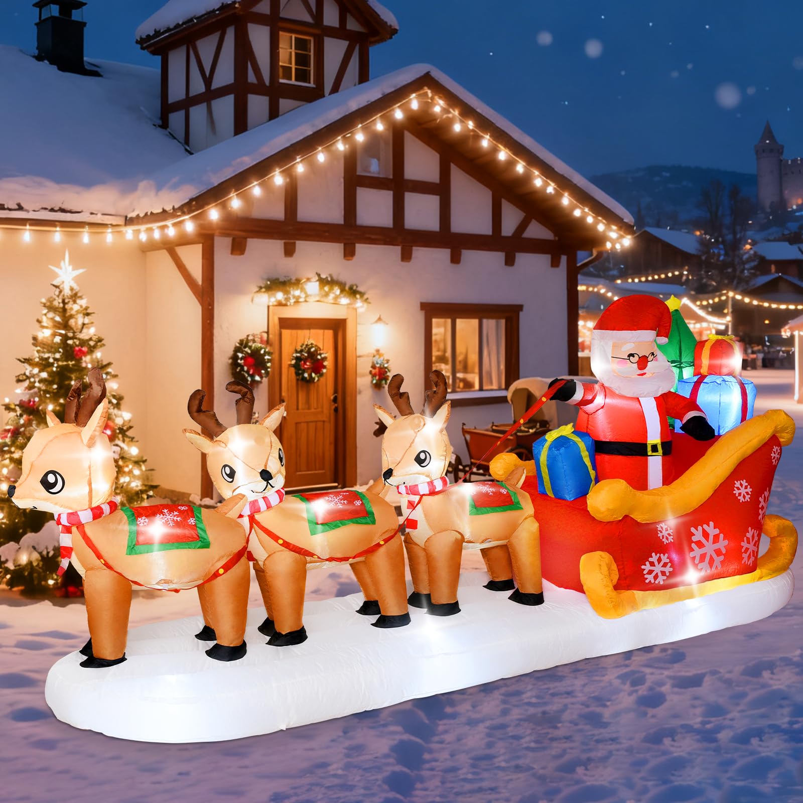 Christmas Blow Up Yard Decorations - 12 FT Christmas Inflatables Santa ...