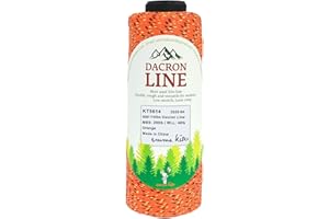 emma kites 200Lbs 500Ft Orange Braided Dacron Polyester String Cord Spool Kite Line for Kite Flying Outdoor Tactical Craft Low Stretch