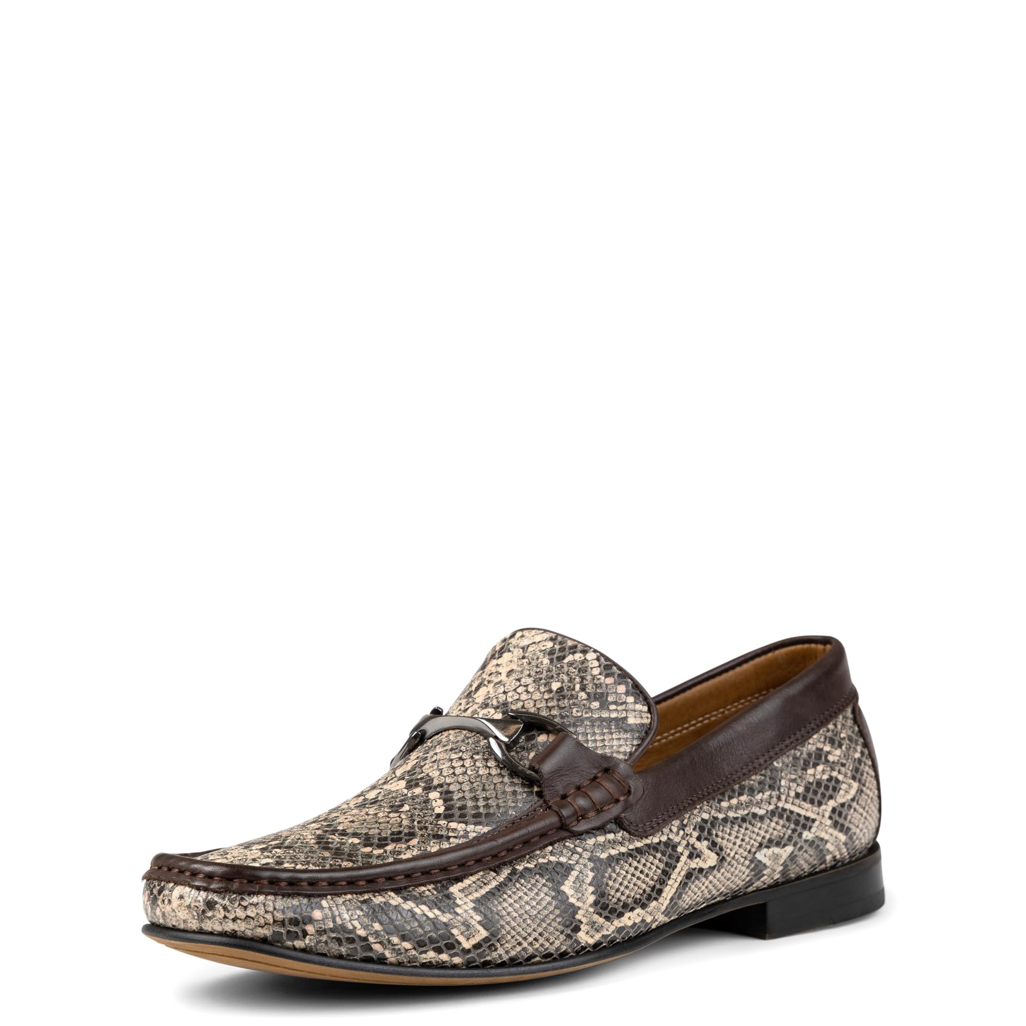 Donald Pliner Men’s Dannie Loafer, Dark Brown-Snake Print, 11.5