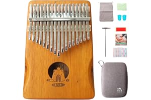 RISEN LIFE Risen Kalimba, Gradient Brown 17 Keys, Thumb Piano, Metal Keys with Scale Engraving, Capybara Design,Small Musical Instrument, Gifts For Beginner, Music Love (Capybara Bath Bliss Natural Wood)