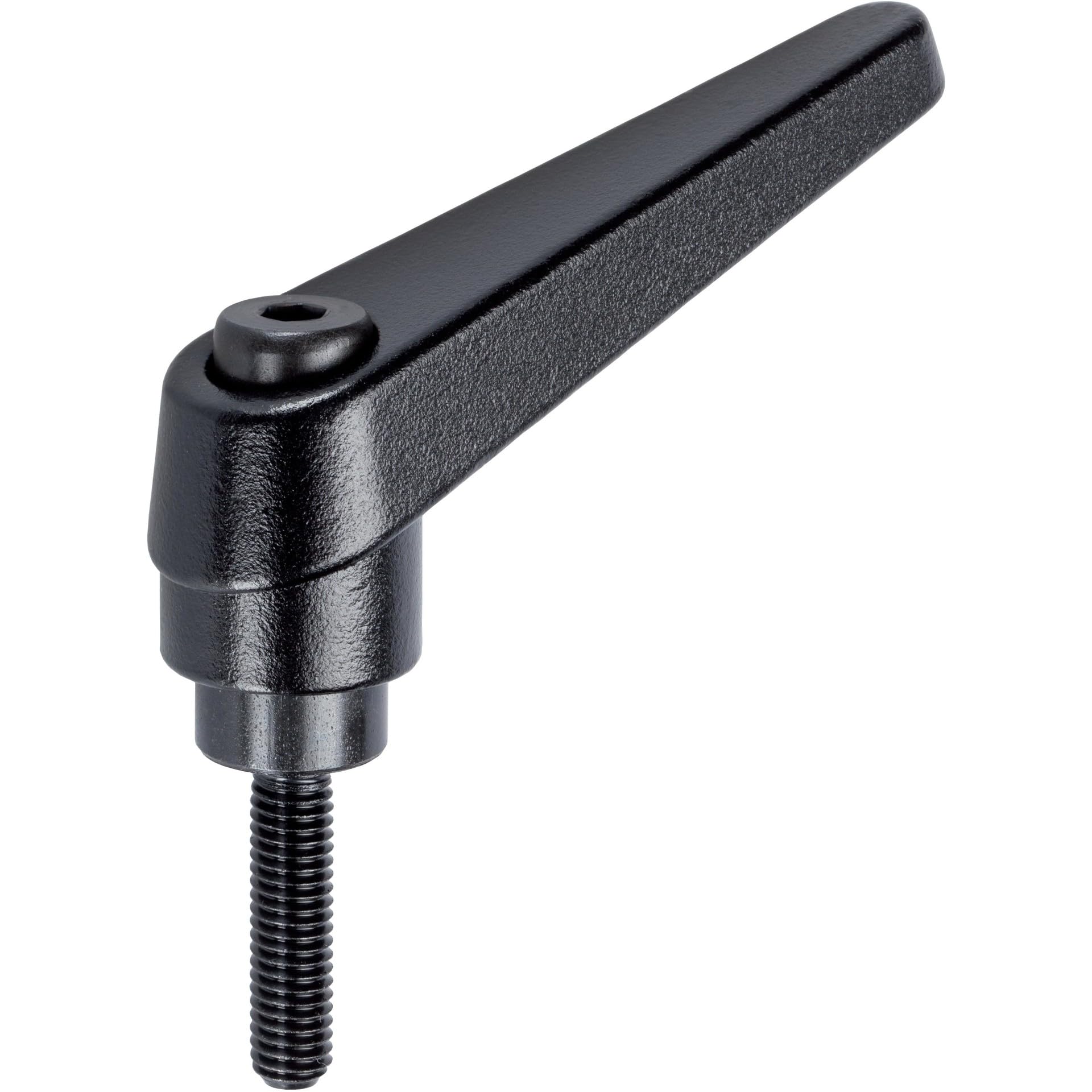 HALDER 24400.0084 Adjustable Clamping levers, Black, d1=14 mm / d2=M5 / l1=32 mm