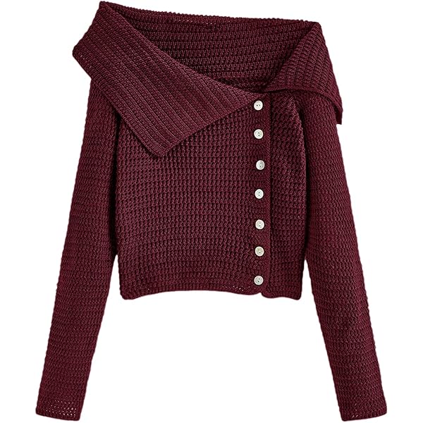 トップス 24AWMUKCYEN asymmetric short cardigan Anoumcy Asymmetric Button Up Cardigans Sweaters for Women