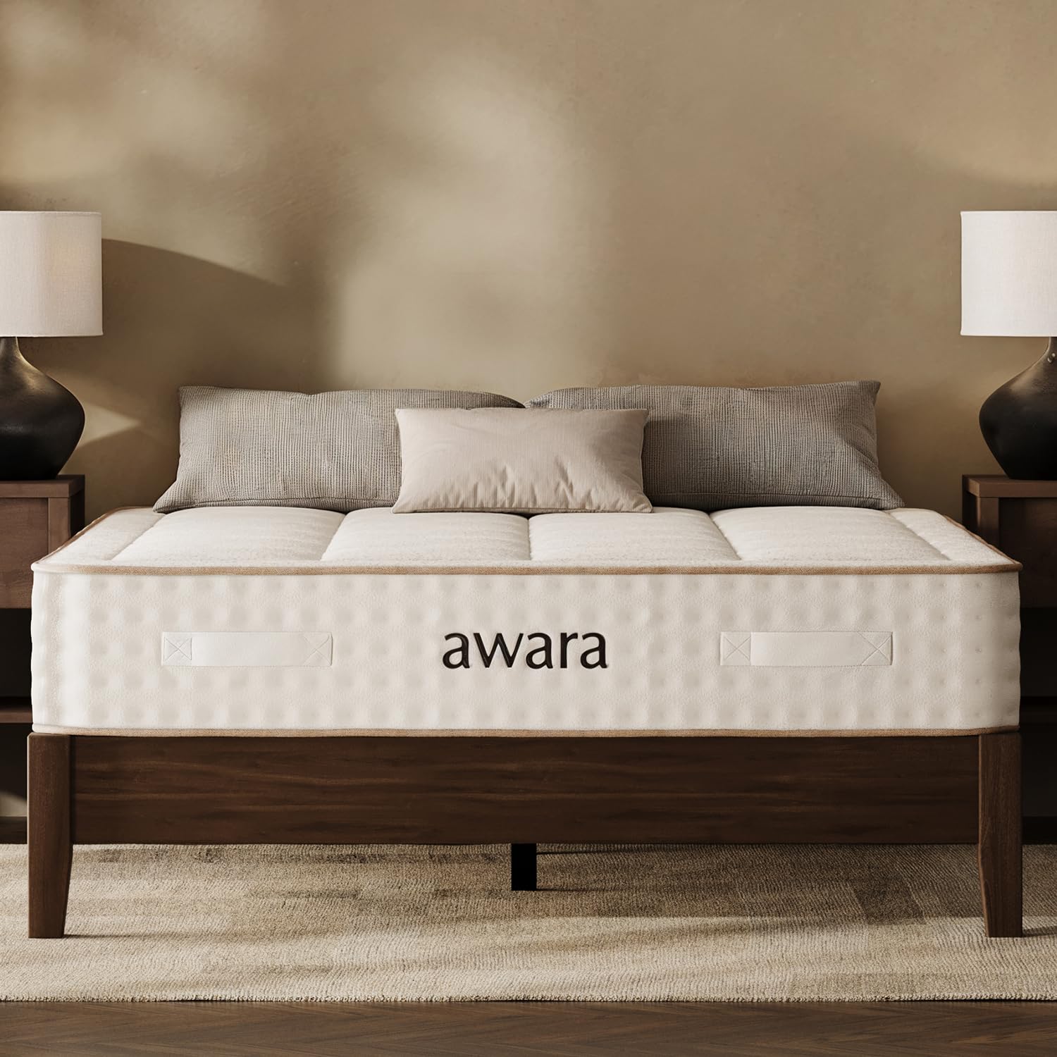 Photo 1 of Awara Natural Hybrid King Mattress 10 Inch - Certified Organic Natural Latex - Sustainable New Zealand Wool - Fiberglass-Free - 365-Night Trial