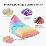 Nobildonna Extra Large 250L Bean Bag Cover Only Rainbow Stuffed Animal Storage view 4
