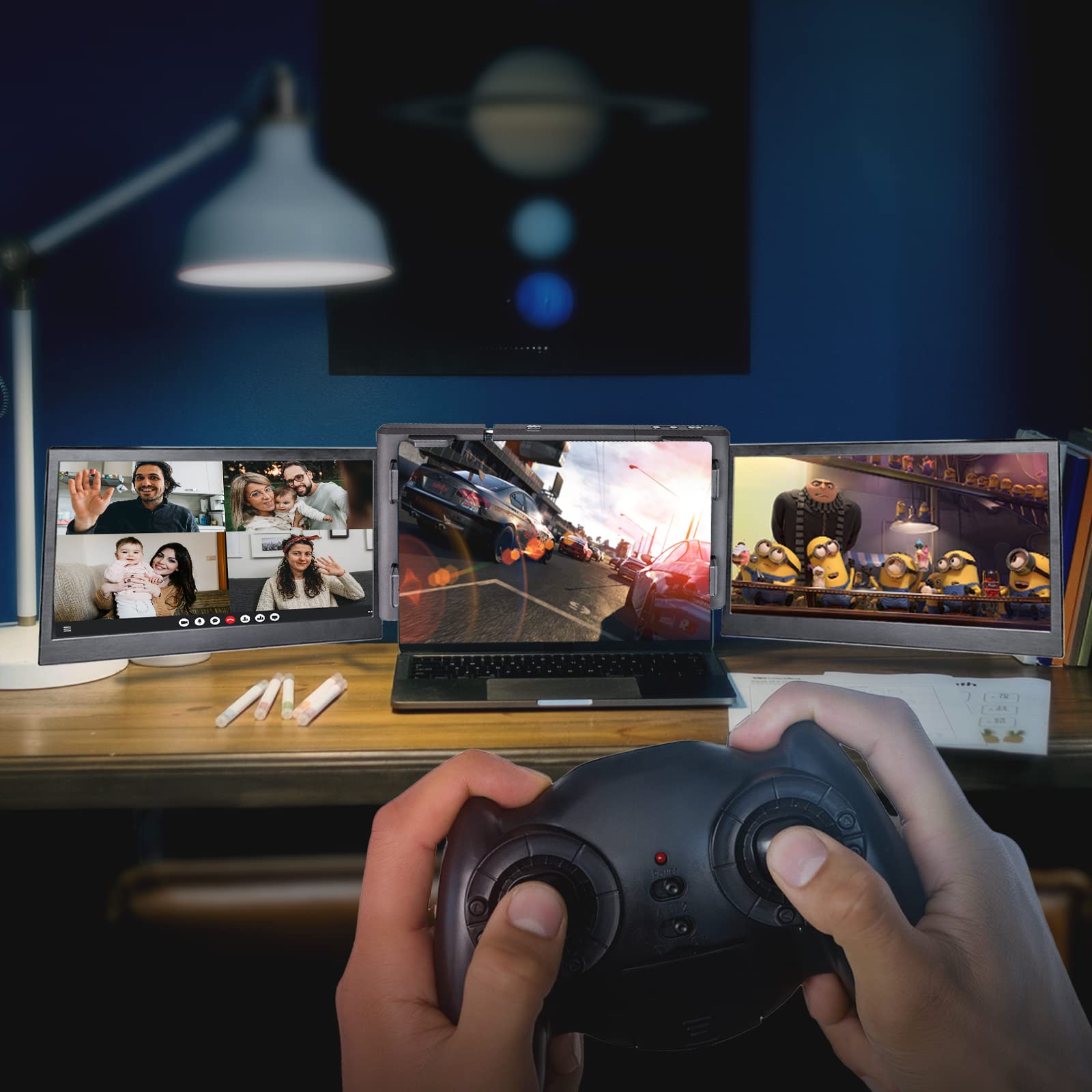 KEFEYA Dreifacher Laptop Bildschirmerweiterung, Tragbarer Monitor für Laptop, Dual 13.3