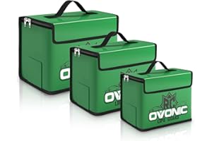 OVONIC Lipo Safe Bag Fireproof Explosionproof Bag, Large Medium and Small Capacity for Lipo Batteries Storage