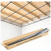 144 Sq.Ft Black Drop Ceiling Grid Kit, Galvanized Rust-Proof Fire-Resistant | Easy to Install Complete Ceiling Grid Kit for Basement, Living Room, Kitchen, Bathroom, Office &amp; Commercial Use