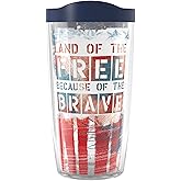 Tervis Home of the Free Because of the Brave Eagle Made in USA Double Walled Insulated Tumbler Travel Cup Keeps Drinks Cold & Hot, 16oz, Classic