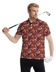 Xdceu Skull Golf Shirts for Men - Halloween