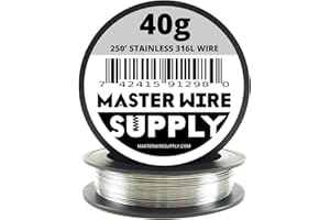 Stainless Steel 316L - 250' - 40 Gauge Wire - 250ft - 0.08mm - 0.003in - Made in USA - Master Wire Supply