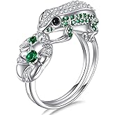 Grmdit Frog Ring 925 Sterling Silver 3D Frog Ring for Women Frog Jewelry Gifts for Frog Lover