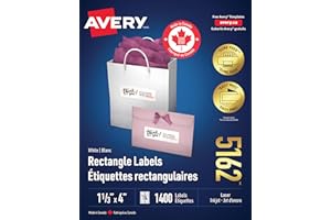 Avery White Rectangle Label with Surefeed Technology and Easy Peel, 1-3/4" x 4", for Laser/Inkjet Printers, Permanent Adhesiv