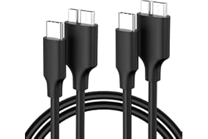 2pcs Micro B to USB C Hard Drive Cable 1.6FT, USB C to Micro B High-Speed External Hard Drive USB C Cable for iPhone, MacBook