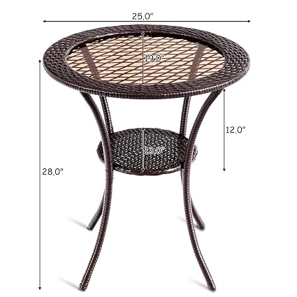 Which Is Kchex31 5 Garden Table Patio Outdoor Wicker Square Dining Table W Glass Topthis Is Our New Rattan Table Toys Games Table Chair Sets