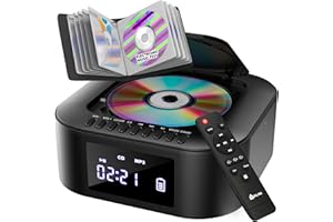 KLIM Boombox E1 with CD case - CD Player Portable Audio System + Extra BASS with Subwoofer + FM Radio, MP3 Bluetooth AUX USB + Wired and Wireless Mode Rechargeable Battery + Remote Control