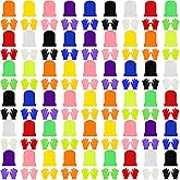 Xtinmee 100 Pcs Kids Winter Beanie and Gloves Bulk Warm Knit Hat Stretchy Full Fingers Gloves Pack Unisex Cold Weather Set