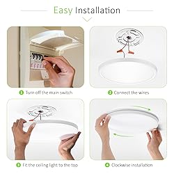 4 Pack LED Flush Mount Ceiling Light, 24W Ultra