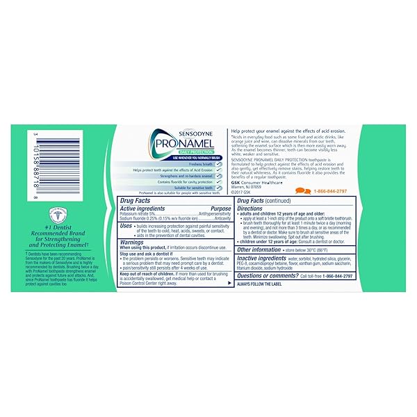 SENSODYNE PRONAMEL DAILY PROTECTION ENAMEL TOOTHPASTE FOR SENSITIVE TEETH, 4 OUNCES TWINPACK