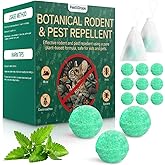 Rodent Mouse Repellent 14 Pack, Peppermint Oil Moth Balls for Mice Rats Deterrent, Natural Pest Control Mothballs for Rodents, Squirrels, Skunk, Mole, Gopher, Pets Safe, Indoor and Outdoor Use