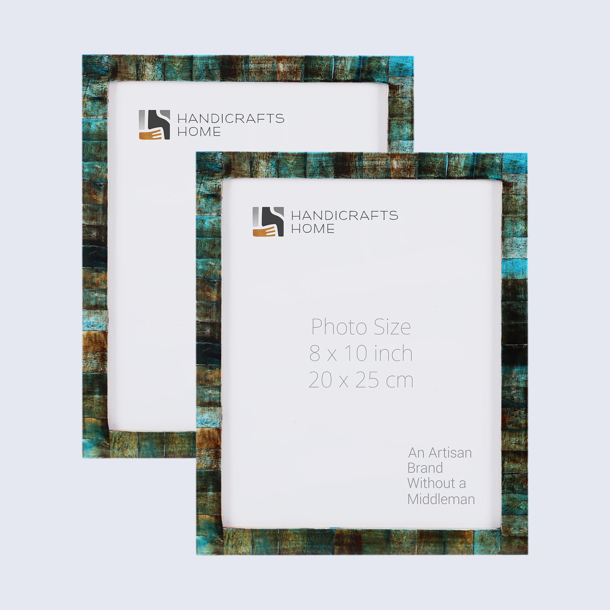 Photo 1 of Handicrafts Home 8x10 Picture Frames Pack of 2 - Verdigris Collection Handcrafted Photo Frames, Perfect for Wall & Tabletop Display, Ideal Home Decor Gift