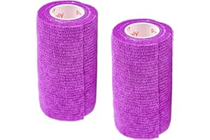 PRAIRIE HORSE SUPPLY Vet Wrap Tape (Purple) (2 Pack) (3 Inch x 15 feet) Self Adhesive Adherent Adhering Cohesive Flex Self Stick Bandage Grip Roll Dog Cat Pet Horse
