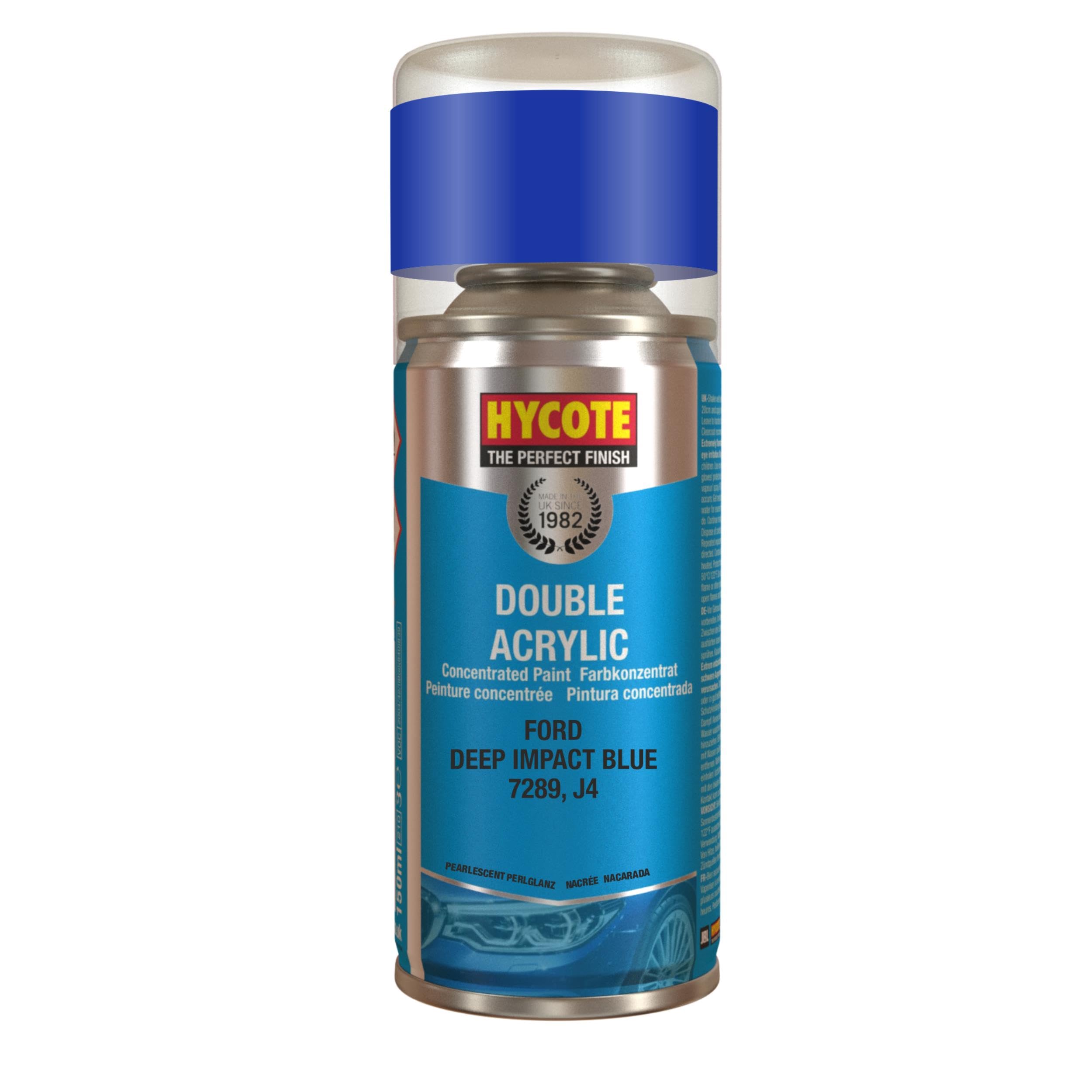 Hycote Double Acrylic Aerosol Car Spray Paint, Ford - Deep Impact Blue, 150 ml