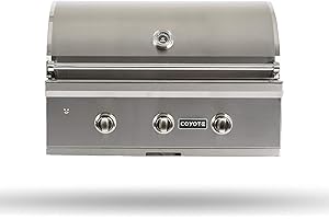 COYOTE OUTDOOR LIVING Coyote Outdoor Kitchen Grill | 34- inch Built-in Natural Gas Grill | 3 Burner Barbecue | Premium BBQ | Great For Outdoor Kitchens | Top-Tier Warranty | C-Series C2C34NG