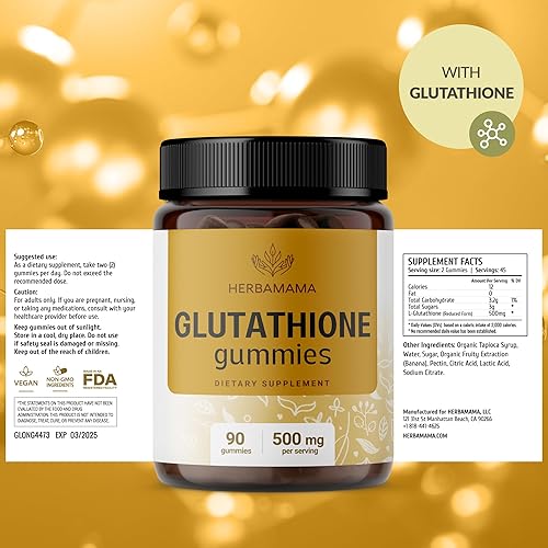 HERBAMAMA Reduced Glutathione Gummies - 500mg L-Glutathione for Liver  Cleanse Support - Vegan, Non-GMO Liver Supplement - 90 Pectin-Based  Banana-Flavored Chews. in Dubai - UAE | Whizz Detox & Cleanse