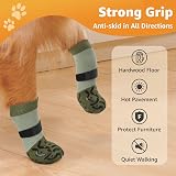 PICK FOR LIFE 2 Pairs Anti Slip Dog Socks with Grips Size M Brown view 2