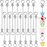 BEIQIYA Beadable Keychain Bar, Blank Metal Key Chain, Detachable Beaded Bar Jewelry Making Accessories for Keys Bags Packpacks Purses DIY Crafts- Silver
