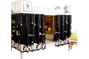 Qubanda Dorm Home Bunk Nets Bed Curtains Cloth Bed Canopy Blackout Students Curtain Shading Nets Breathable Dustproof Single Sleeper