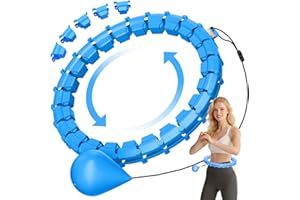 HCOIW Plus Size Silent Weighted Hula Infinity Fitness Detachable Hoops 65-Inch 32 Knot, Smart Noiseless Infinity Hula for Women, Waist and Abdominal Home Weight Loss Exercise Fit Hoop