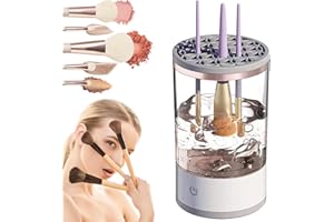 IAOLOSE Cosmetic Brush Cleaner, Brushly Pro Makeup Brush Cleaner, Electric Makeup Brush Cleaner, Automatic Spinning Makeup Brush Cleaner For For All Size Makeup Brus (1 Set, USB cable with socket)