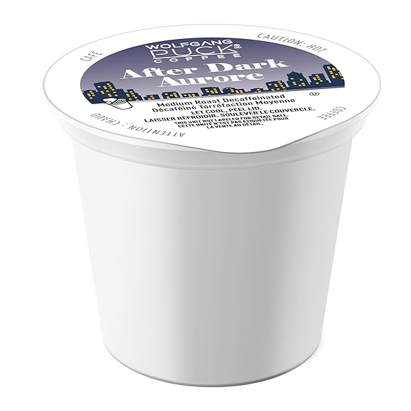 WOLFGANG PUCK COFFEE SINGLE SERVE CAPSULES DECAF, MEDIUM ROAST, COMPATIBLE WITH KEURIG K-CUP BREWERS, 24 COUNT