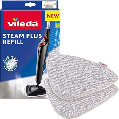 Vileda Steam Mop Refill Pads Pack of 2 Microfiber Velcro Fastening