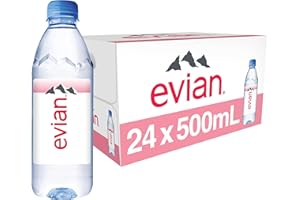 evian Natural Spring Water, PH Balanced with Natural Electrolytes, 16.9fl oz./500mL Bottles (pack of 24)