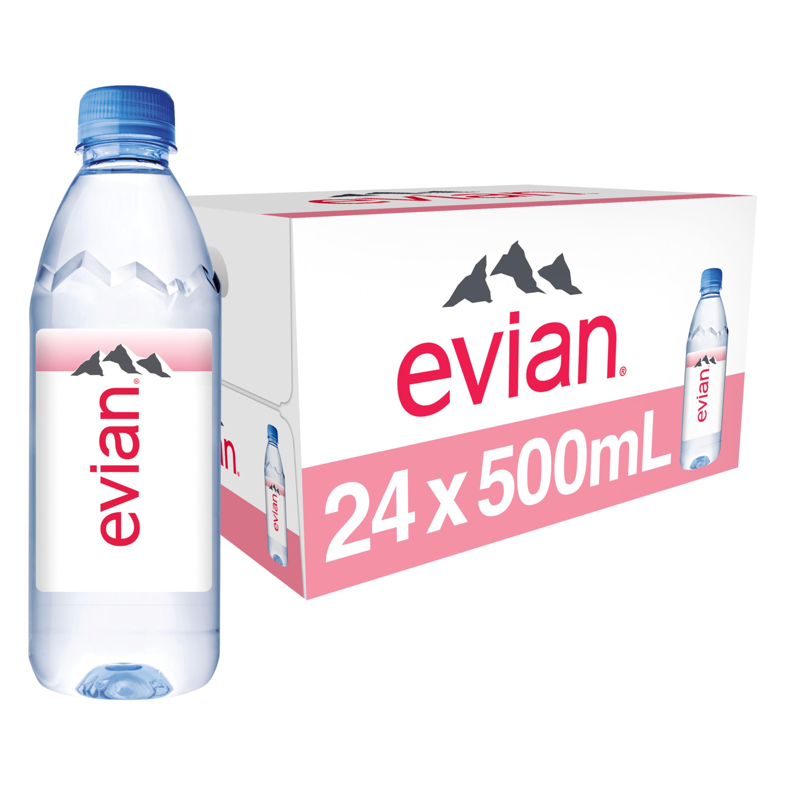 Photo 1 of (unopened) evian Natural Spring Water, PH Balanced with Natural Electrolytes, 16.9fl oz./500mL Bottles (pack of 24)