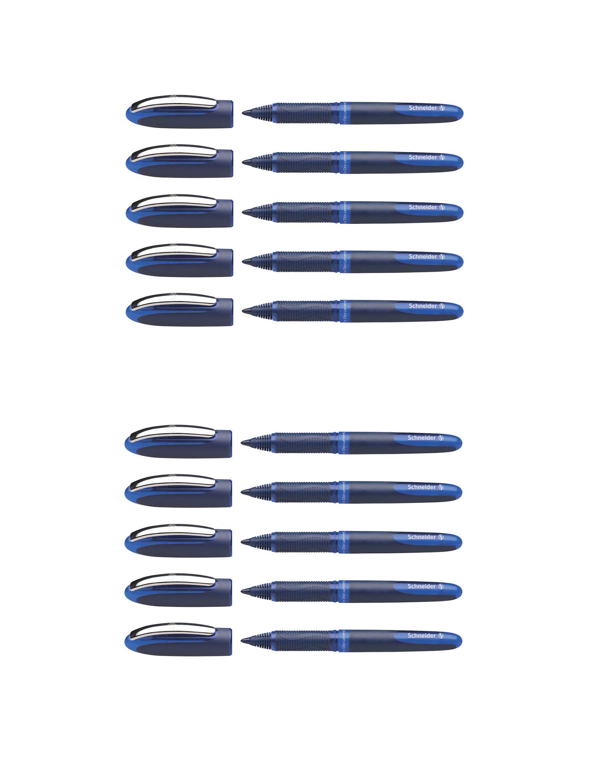 Schneider One Business Writing Instruments Rollerball Pen, Ultra Smooth Tip 0.6 mm (10 x Blue)
