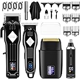 SUNNOW Professional Hair Clippers and Trimmer Set for Men, Beard Trimmer & Foil Shaver & Nose Trimmer Kit, Cordless Mens Clippers and Grooming Kit for Hair Cutting, Beard Styling, Home, Barber